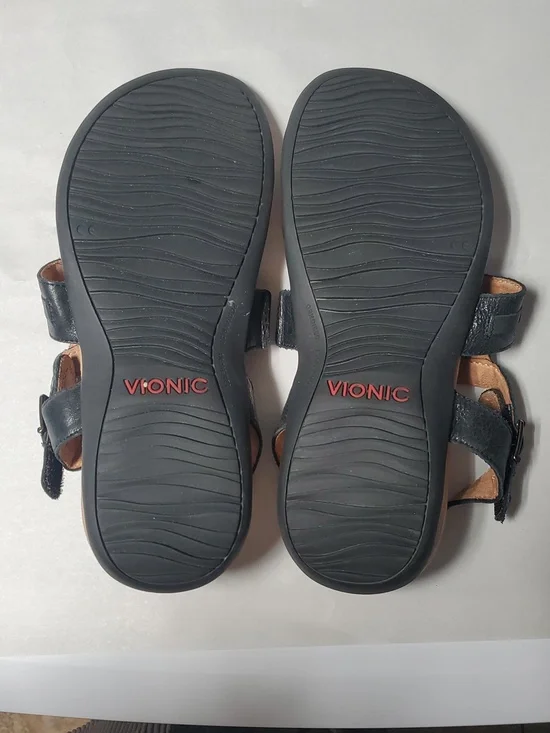 Vionic Lupe Womens Orthotic Sandals Size 9.5 Wide Black Comfort Slingback FlipFl - Picture 11 of 13